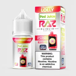 Pod Juice X RAZ Salt - Strawberry Lollipop - 30ML E-Liquid