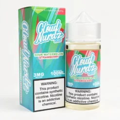 Cloud Nurdz TFN Sour Watermelon Strawberry Iced Vape Juice